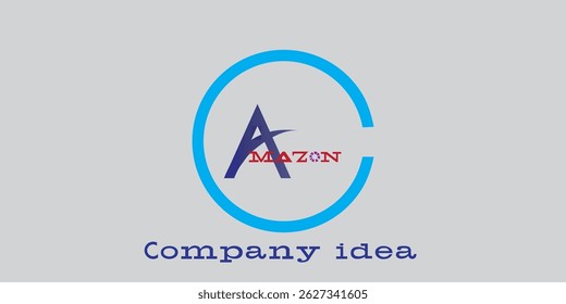 Amazon background letter logo design .