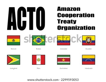 Amazon Cooperation Treaty Organization, ACTO, flag of members