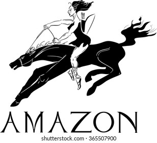 Amazon on horseback