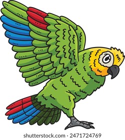 Amazon Parrot Bird Cartoon Colored Clipart 