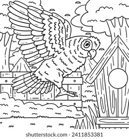 Amazon Parrot Bird Coloring Page for Kids