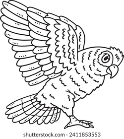 Amazon Parrot Bird Isolated Coloring Page for Kids