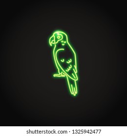 Amazon parrot icon in glowing neon style