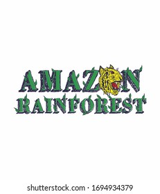 Amazon Rainforest jaguar graphic design vector art