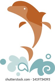 Amazon river dolphin with water splash