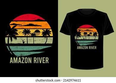 Amazon River Retro Vintage T Shirt Design