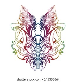 amazon symmetric emblem, tatto, blazon