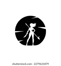 Amazon-Frau, Vektordesign-Logo