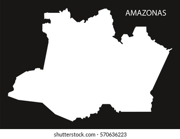 Amazonas Brazil Map black inverted silhouette