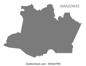 Amazonas Brazil Map grey