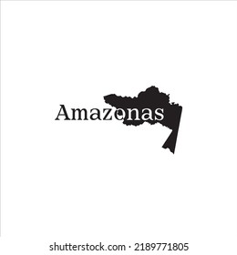 Amazonas Colombia map and black lettering design on white background