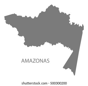 Amazonas Colombia Map in grey