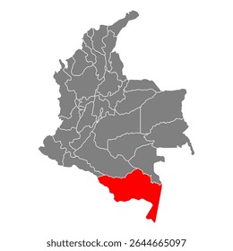 Amazonas of Colombia map shape, travel web flat concept icon vector illustration .