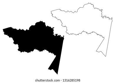 Amazonas Department (Colombia, Republic of Colombia, Departments of Colombia) map vector illustration, scribble sketch Amazonas map