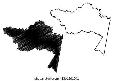 Amazonas Department (Colombia, Republic of Colombia, Departments of Colombia) map vector illustration, scribble sketch Amazonas map