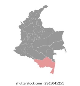 Amazonas department map, administrative division of Colombia.