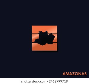 Amazonas map icon for your design. Federative units of Brazil.