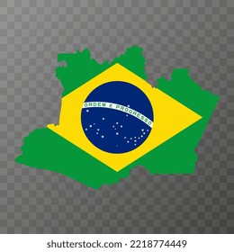 Amazonas Map, state of Brazil. Vector Illustration.