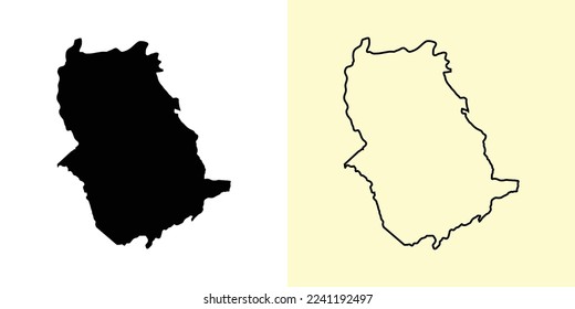 Amazonas map, Venezuela, Americas. Filled and outline map designs. Vector illustration