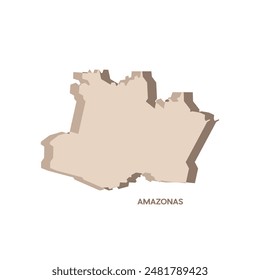 Amazonas Map - World Map International vector template. Brazil region silhouette vector illustration