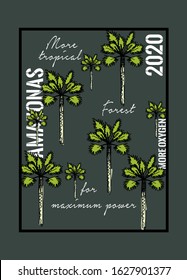 amazonas more tropical forest,t-shirt design fashion vector