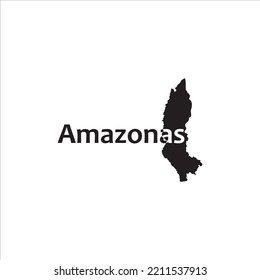 Amazonas Peru map and black lettering design on white background