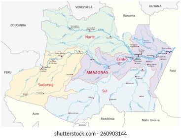 Amazonas state administrative map