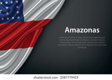 Amazonas state flag on dark background. Symbol of Brazilian heritage.