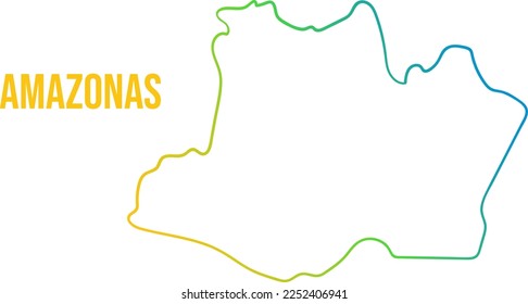 Amazonas state line colored map