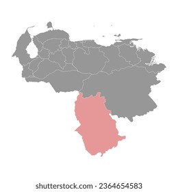 Amazonas state map, administrative division of Venezuela.