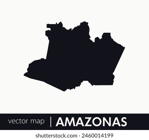 Amazonas state map. Federative unit of Brazil. Vector map for any needs.	