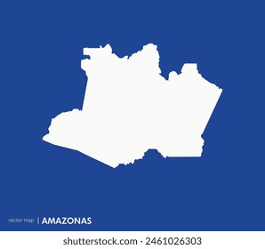 Amazonas state map. Federative unit of Brazil. Vector map for any needs.	