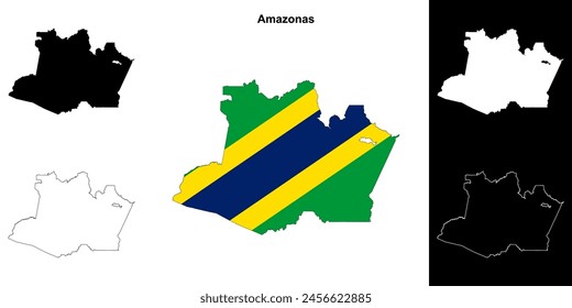 Amazonas state outline map set