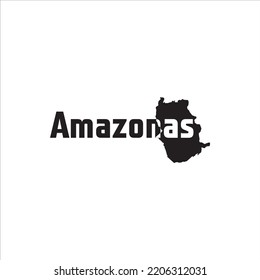 Amazonas Venezuela map and black lettering design on white background