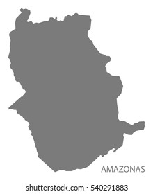 Amazonas Venezuela Map in grey