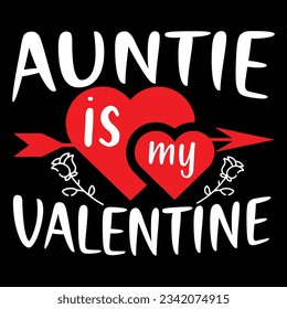 Amazon.com: Womens Auntie Is My Valentine Niche And Nephew Family Matching V-Neck T-Shirt 