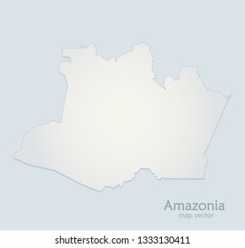 Amazonia map amazon region blue white paper 3D vector Amazonas