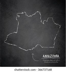 Amazonia map blackboard chalkboard vector Amazonas