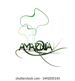 amazonia name typography creative vector  art work