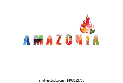 Amazonia typographic background poster vector illustration design