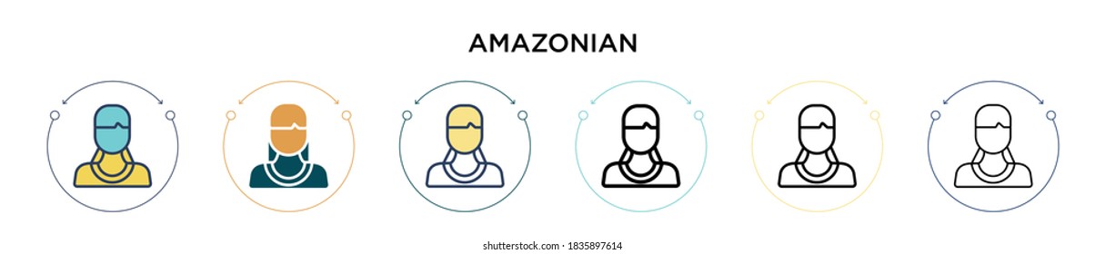 Amazonian icon in filled, thin line, outline and stroke style. Vector illustration of two colored and black amazonian vector icons designs can be used for mobile, ui, web