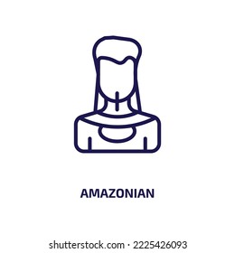 amazonian icon from people collection. Thin linear amazonian, fauna, america outline icon isolated on white background. Line vector amazonian sign, symbol for web and mobile