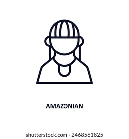 amazonian icon. Thin line amazonian icon from people and relation collection. Outline vector. Editable amazonian symbol can be used web and mobile