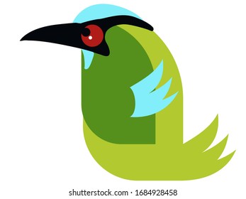  Amazonian motmot (Momotus momota) logo vector