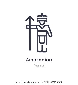 amazonian outline icon. isolated line vector illustration from people collection. editable thin stroke amazonian icon on white background