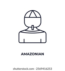 amazonian outline icon. Linear vector from people concept. Thin line amazonian icon isolated on white background