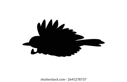Amazonian umbrellabird bird Silhouette Design  And Vector Illustration. 
