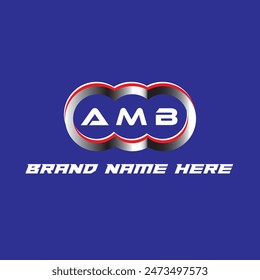 AMB letter logo vector unique attractive creative modern initial design white color on blue color background AMB letter logo icon design
