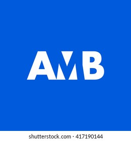 AMB Logo. Vector Graphic Branding Letter Element. White Background