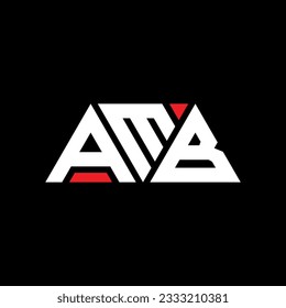 AMB triangle letter logo design with triangle shape. AMB triangle logo design monogram. AMB triangle vector logo template with red color. AMB triangular logo Simple, Elegant, and Luxurious design.